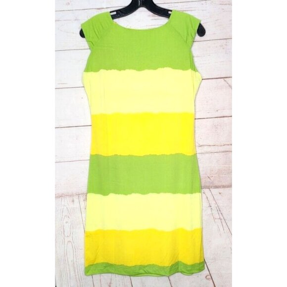Unique Lime Green and Yellow Club Style Nightgown/Sundress - Sleeveless, Size 8 - Picture 10 of 12